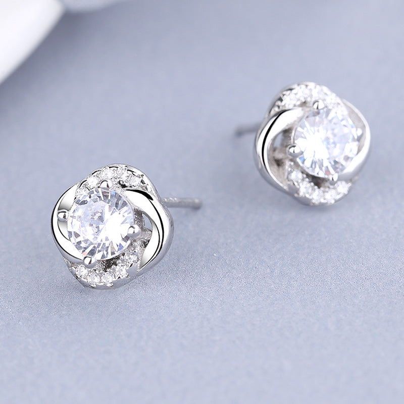 Women's earrings with sparkling cubic zirconia and elegant cable design Calm Wears-https://detail.1688.com/offer/612292244679.html-Calm Wears-White-925-Calm Wears