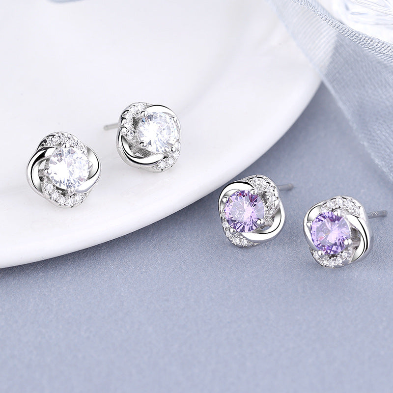 Women's earrings with sparkling cubic zirconia and elegant cable design Calm Wears-https://detail.1688.com/offer/612292244679.html-Calm Wears-White-925-Calm Wears