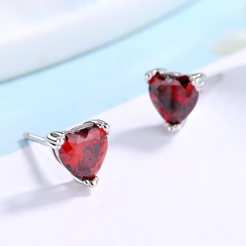 Women's earrings with sparkling heart accents made of high-quality stainless steel Calm Wears-https://detail.1688.com/offer/612811026788.html-Calm Wears-Rot-925-Calm Wears