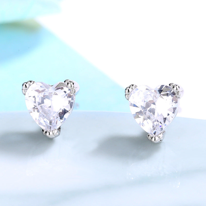 Women's earrings with sparkling heart accents made of high-quality stainless steel Calm Wears-https://detail.1688.com/offer/612811026788.html-Calm Wears-White-925-Calm Wears
