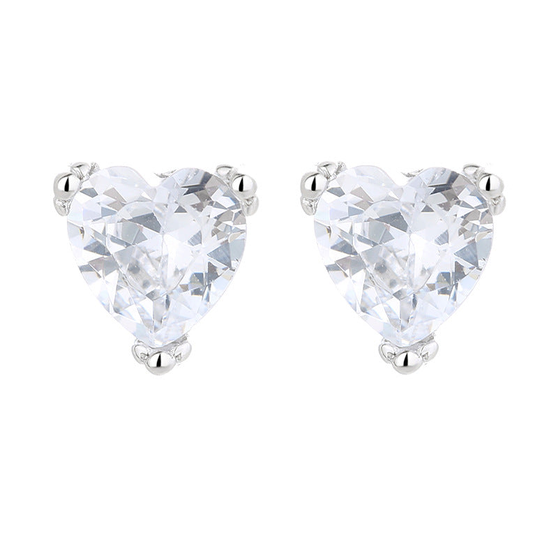 Women's earrings with sparkling heart accents made of high-quality stainless steel Calm Wears-https://detail.1688.com/offer/612811026788.html-Calm Wears-White-925-Calm Wears