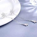 Women’s earrings with sparkling snowflake pendant and chain embellishment Calm Wears-https://detail.1688.com/offer/612456433870.html-Calm Wears-White-925-Calm Wears