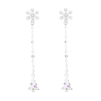 Women’s earrings with sparkling snowflake pendant and chain embellishment Calm Wears-https://detail.1688.com/offer/612456433870.html-Calm Wears-White-925-Calm Wears
