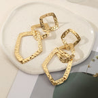 Women's elegant earrings with rustic, folded design Calm Wears-https://detail.1688.com/offer/726816325706.html-Calm Wears-Gold-Calm Wears