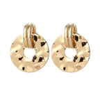 Women's elegant earrings with rustic, folded design Calm Wears-https://detail.1688.com/offer/726816325706.html-Calm Wears-Gold-Calm Wears