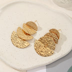 Women's elegant earrings with rustic, folded design Calm Wears-https://detail.1688.com/offer/726816325706.html-Calm Wears-Gold-Calm Wears