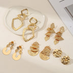Women's elegant earrings with rustic, folded design Calm Wears-https://detail.1688.com/offer/726816325706.html-Calm Wears-Gold-Calm Wears