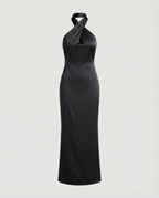Women's Elegant Evening Dress with Asymmetrical Halter Neck and Figure-Flattering Cut-https://detail.1688.com/offer/911213746243.html-Calm Wears-Black-S-Calm Wears