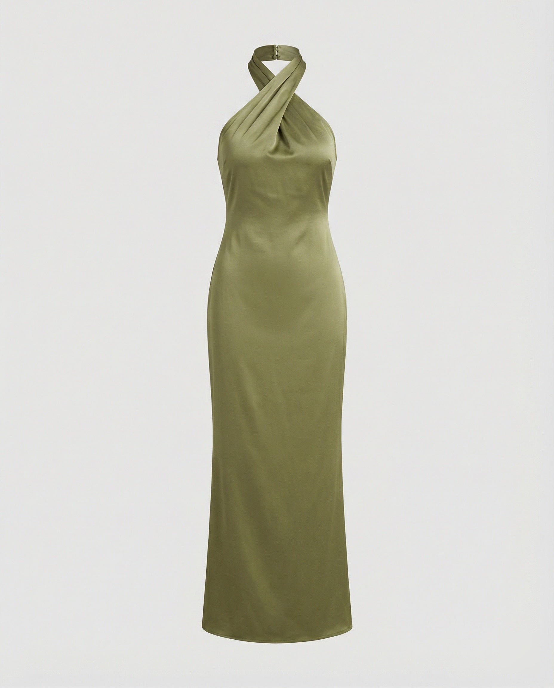 Women's Elegant Evening Dress with Asymmetrical Halter Neck and Figure-Flattering Cut-https://detail.1688.com/offer/911213746243.html-Calm Wears-Green-S-Calm Wears
