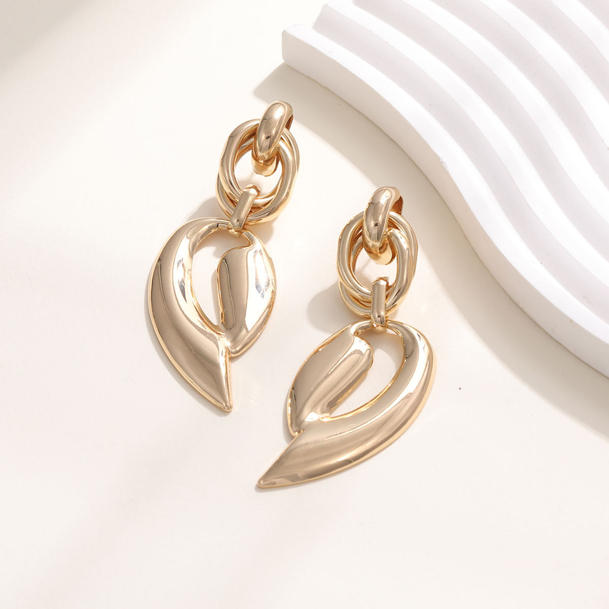 Women's Elegant Statement Earrings with Leaf Design Calm Wears-https://detail.1688.com/offer/836589830912.html-Calm Wears-Gold-Calm Wears