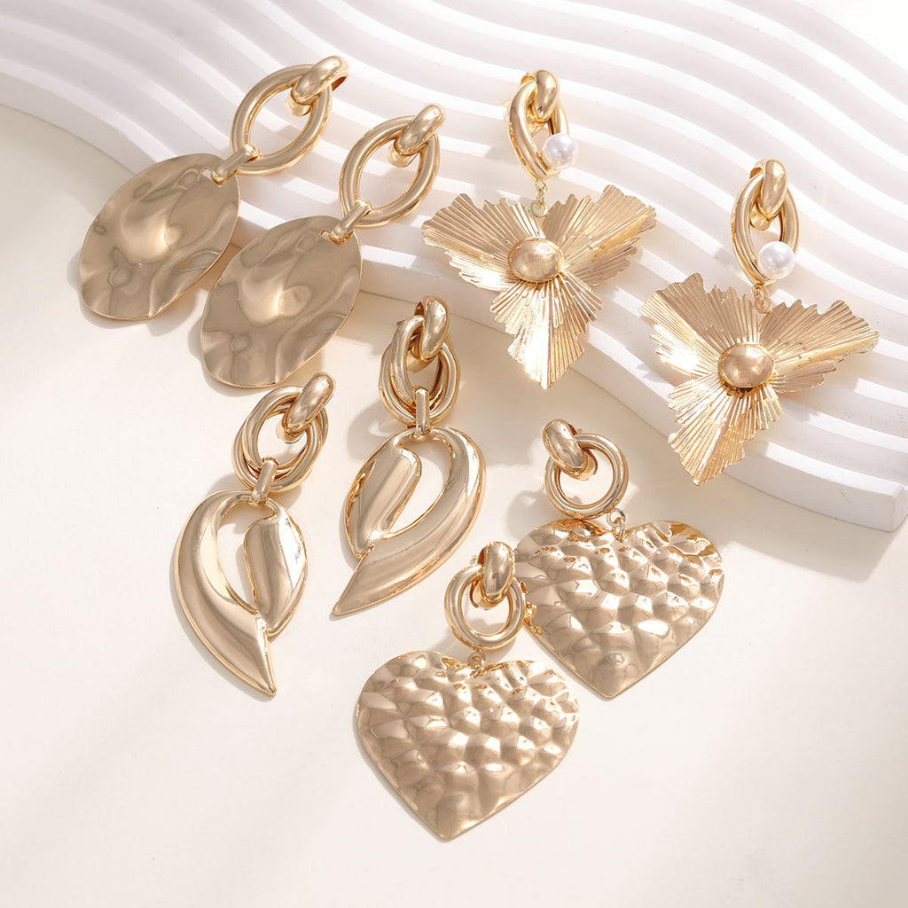 Women's Elegant Statement Earrings with Leaf Design Calm Wears-https://detail.1688.com/offer/836589830912.html-Calm Wears-Gold-Calm Wears