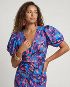 Women's evening dress with voluminous puff sleeves-https://detail.1688.com/offer/934051484863.html-Calm Wears-Blue-S-Calm Wears