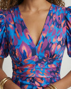 Women's evening dress with voluminous puff sleeves-https://detail.1688.com/offer/934051484863.html-Calm Wears-Blue-S-Calm Wears