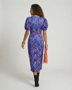 Women's evening dress with voluminous puff sleeves-https://detail.1688.com/offer/934051484863.html-Calm Wears-Blue-S-Calm Wears