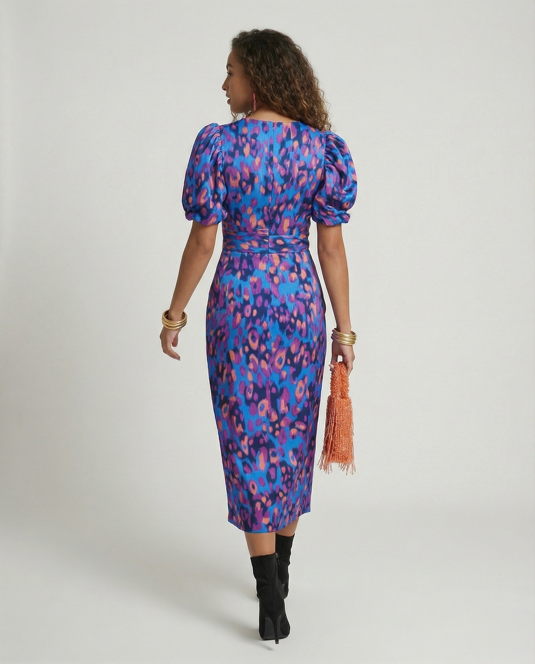 Women's evening dress with voluminous puff sleeves-https://detail.1688.com/offer/934051484863.html-Calm Wears-Blue-S-Calm Wears