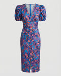 Women's evening dress with voluminous puff sleeves-https://detail.1688.com/offer/934051484863.html-Calm Wears-Blue-S-Calm Wears