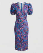 Women's evening dress with voluminous puff sleeves-https://detail.1688.com/offer/934051484863.html-Calm Wears-Blue-S-Calm Wears