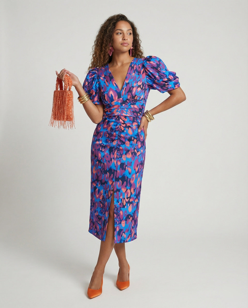 Women's evening dress with voluminous puff sleeves-https://detail.1688.com/offer/934051484863.html-Calm Wears-Blue-S-Calm Wears