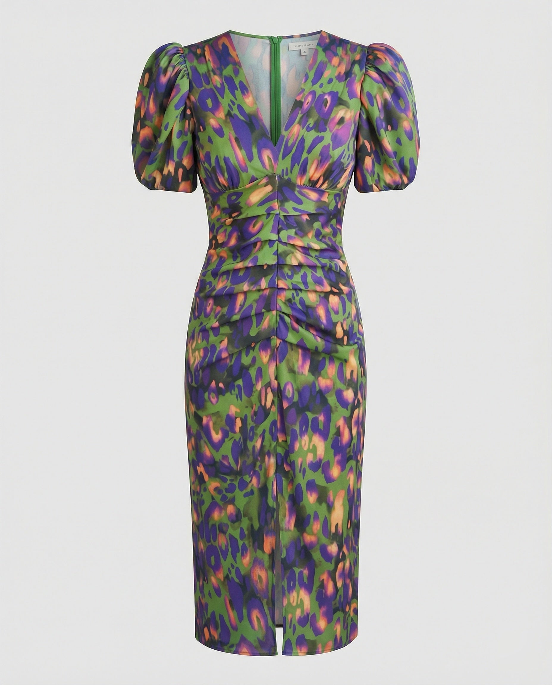 Women's evening dress with voluminous puff sleeves-https://detail.1688.com/offer/934051484863.html-Calm Wears-Green-S-Calm Wears