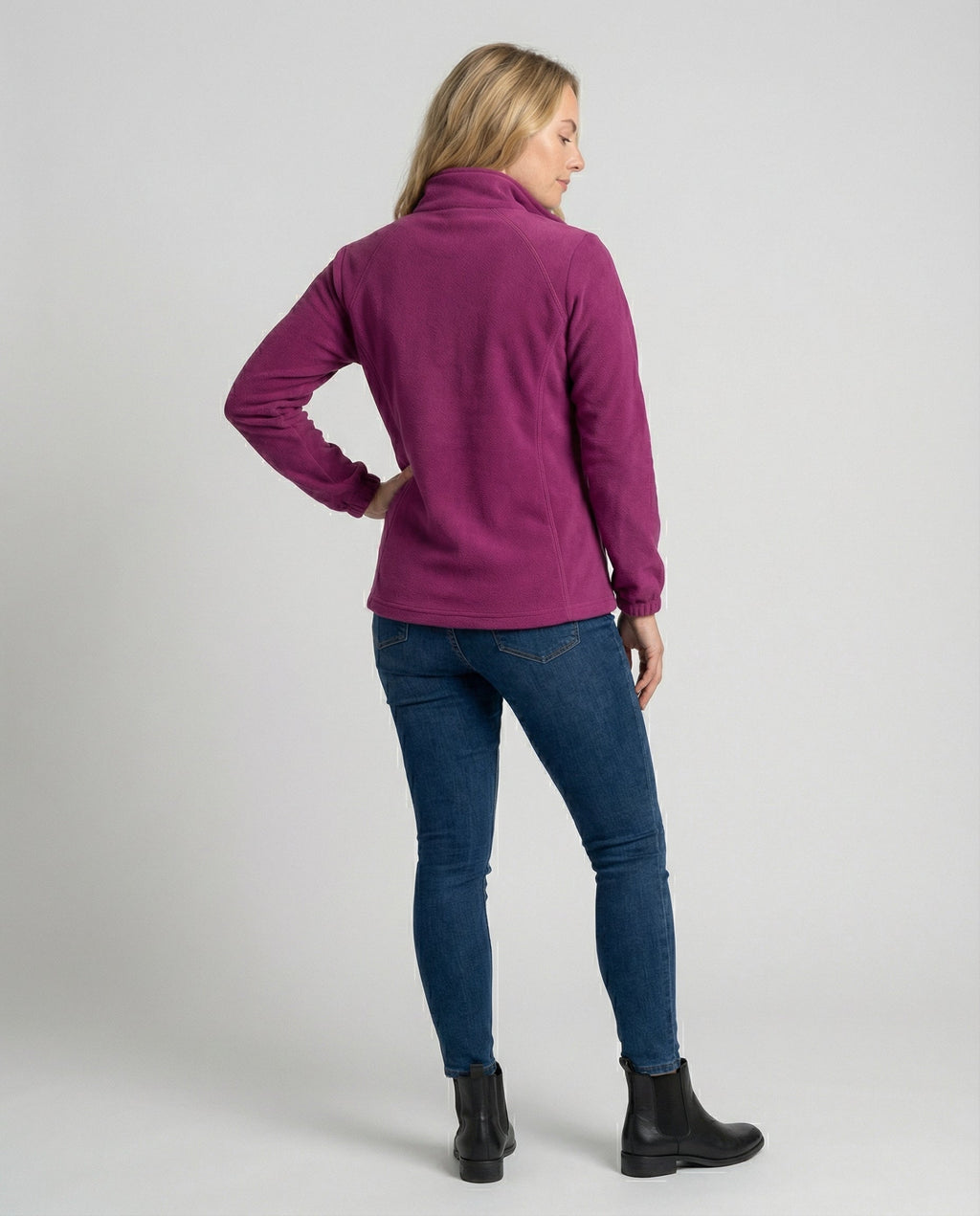 Women's Fleece Jacket Stand Collar-carro-moda-uk20250227-Calm Wears-Fuchsia-XS-Calm Wears