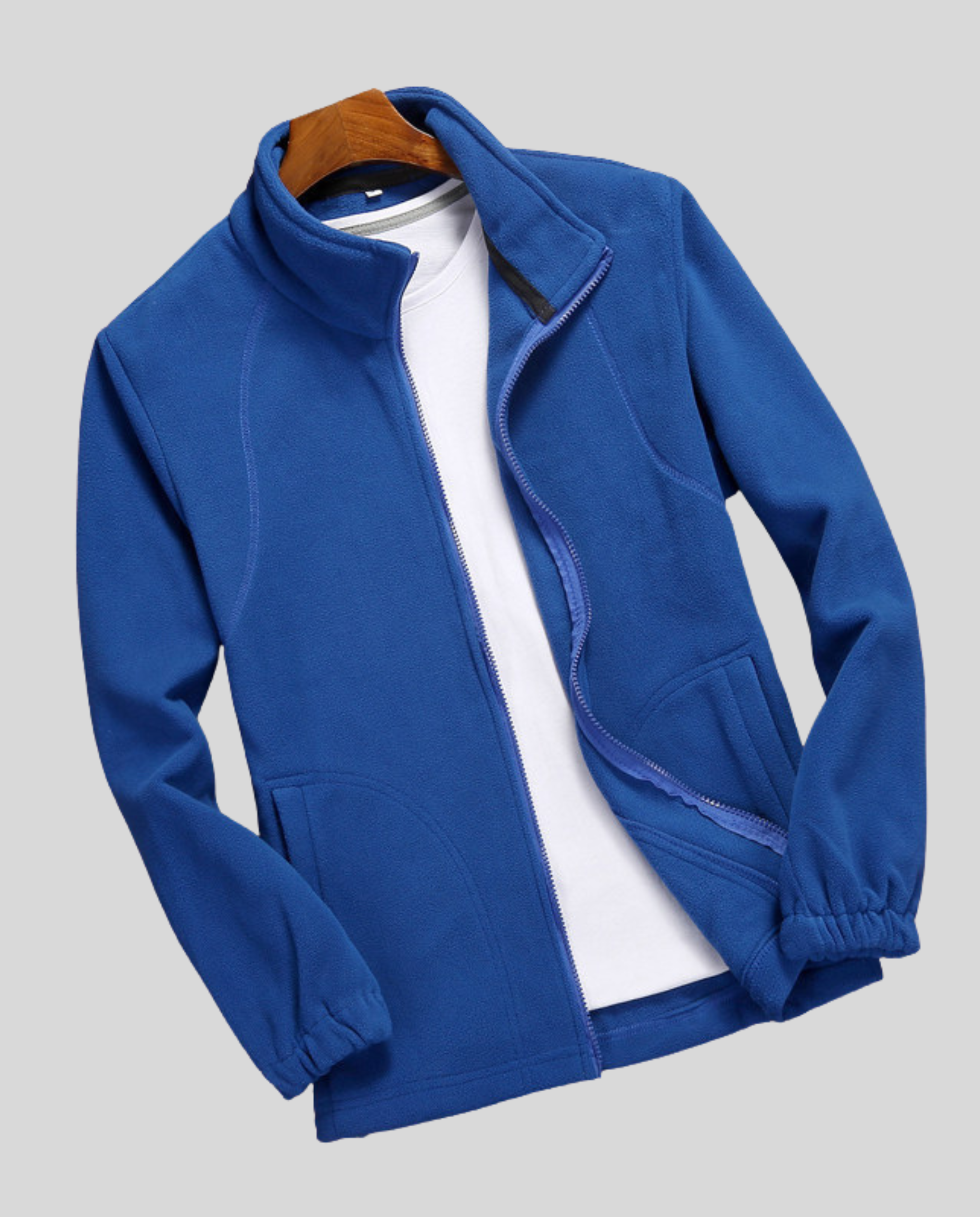 Women's Fleece Jacket Stand Collar-carro-moda-uk20250227-Calm Wears-Royal Blue-XS-Calm Wears