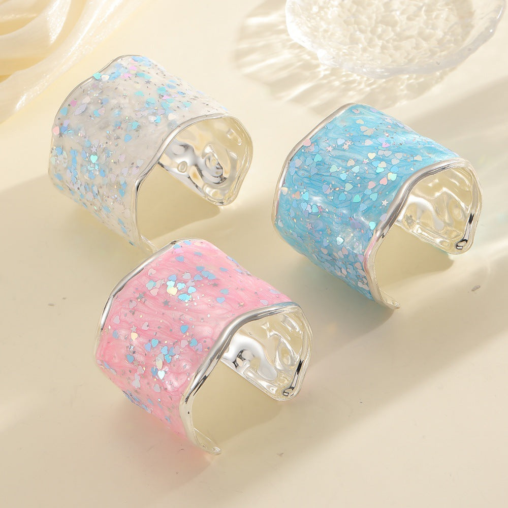 Women's Glittering Ring made of high-quality Epoxy Resin Calm Wears-https://detail.1688.com/offer/966686492910.html-Calm Wears-Style 3-Calm Wears