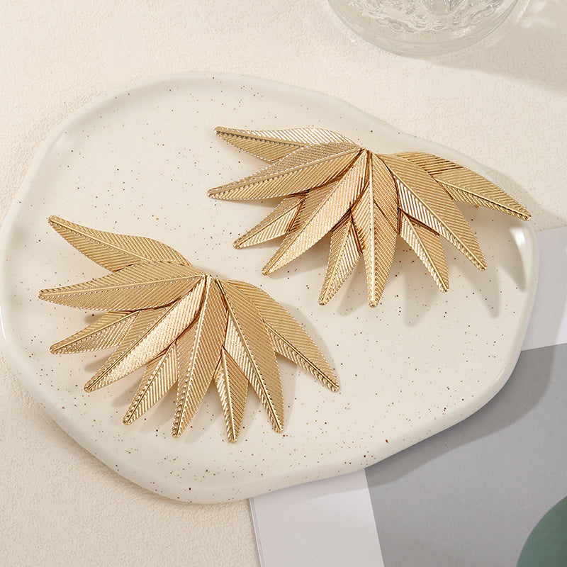 Women's hair clips in luxurious leaf design Calm Wears-https://detail.1688.com/offer/726973766217.html-Calm Wears-Gold-Calm Wears