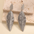 Women's Hanging Earrings in Elegant Leaf Design Calm Wears-https://detail.1688.com/offer/1027266990008.html-Calm Wears-Silver-Calm Wears