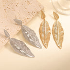 Women's Hanging Earrings in Elegant Leaf Design Calm Wears-https://detail.1688.com/offer/1027266990008.html-Calm Wears-Silver-Calm Wears