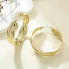 Women's Hanging Earrings in Elegant Wave Pattern Calm Wears-https://detail.1688.com/offer/910787278302.html-Calm Wears-Gold yellow-Calm Wears
