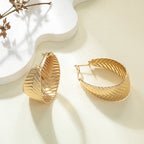 Women's Hanging Earrings in Elegant Wave Pattern Calm Wears-https://detail.1688.com/offer/910787278302.html-Calm Wears-Gold yellow-Calm Wears