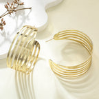 Women's Hanging Earrings in Elegant Wave Pattern Calm Wears-https://detail.1688.com/offer/910787278302.html-Calm Wears-Gold yellow-Calm Wears