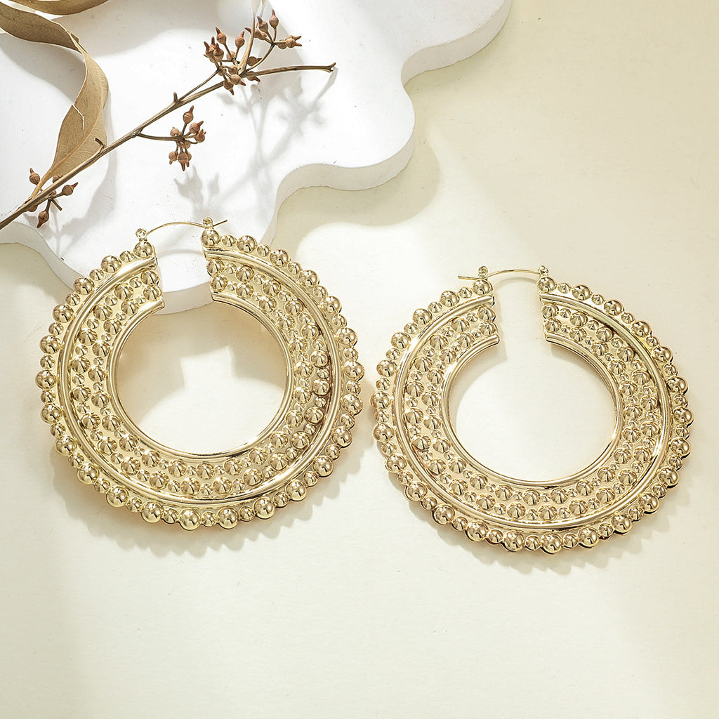 Women's Hanging Earrings in Elegant Wave Pattern Calm Wears-https://detail.1688.com/offer/910787278302.html-Calm Wears-Gold yellow-Calm Wears
