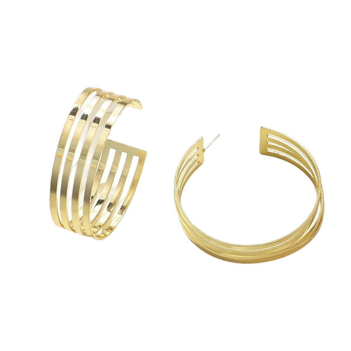Women's Hanging Earrings in Elegant Wave Pattern Calm Wears-https://detail.1688.com/offer/910787278302.html-Calm Wears-Gold yellow-Calm Wears