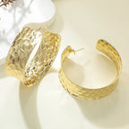 Women's Hanging Earrings in Elegant Wave Pattern Calm Wears-https://detail.1688.com/offer/910787278302.html-Calm Wears-Gold yellow-Calm Wears