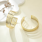 Women's Hanging Earrings in Elegant Wave Pattern Calm Wears-https://detail.1688.com/offer/910787278302.html-Calm Wears-Gold yellow-Calm Wears