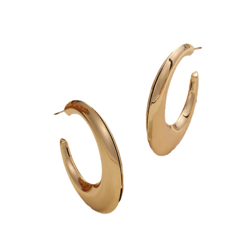 Women's Hanging Earrings in Modern Crescent Design Calm Wears-https://detail.1688.com/offer/740467650981.html-Calm Wears-Gold-Calm Wears