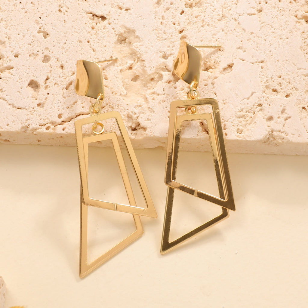 Women's Hanging Earrings in Modern Geometric Design Calm Wears-https://detail.1688.com/offer/992308670226.html-Calm Wears-Gold-Calm Wears