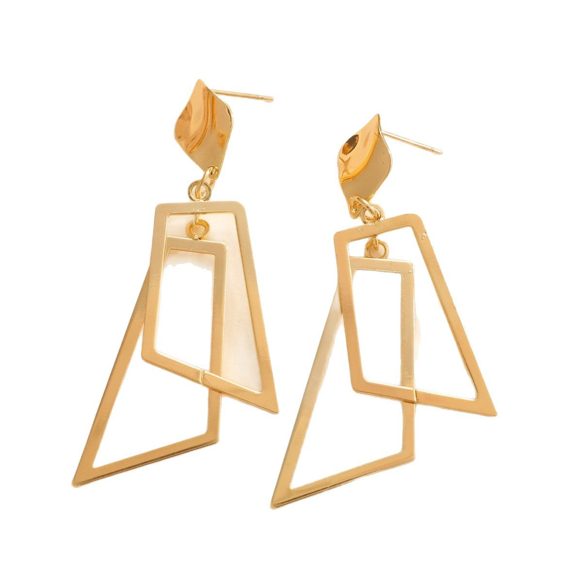 Women's Hanging Earrings in Modern Geometric Design Calm Wears-https://detail.1688.com/offer/992308670226.html-Calm Wears-Gold-Calm Wears