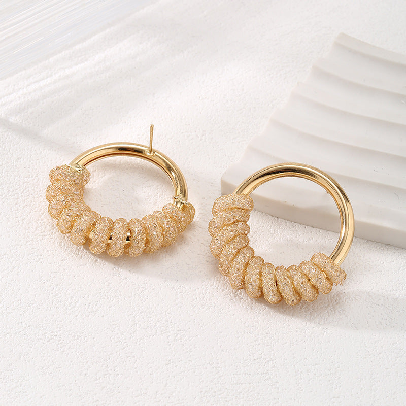 Women's Hanging Earrings with Artistic Spiral Structure Calm Wears-https://detail.1688.com/offer/729783240499.html-Calm Wears-A85-Calm Wears