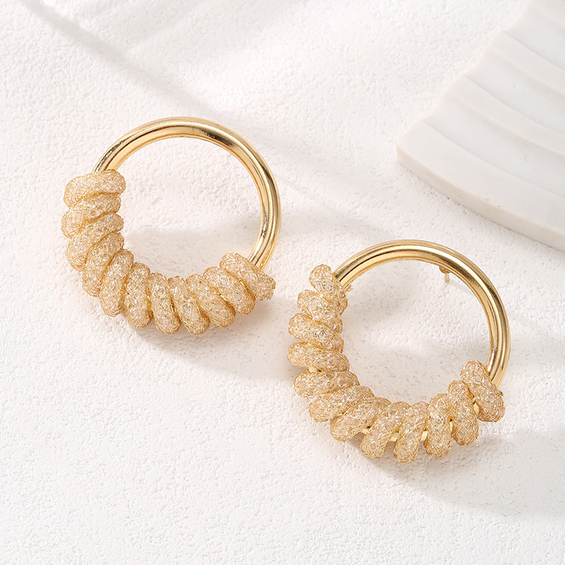 Women's Hanging Earrings with Artistic Spiral Structure Calm Wears-https://detail.1688.com/offer/729783240499.html-Calm Wears-A85-Calm Wears