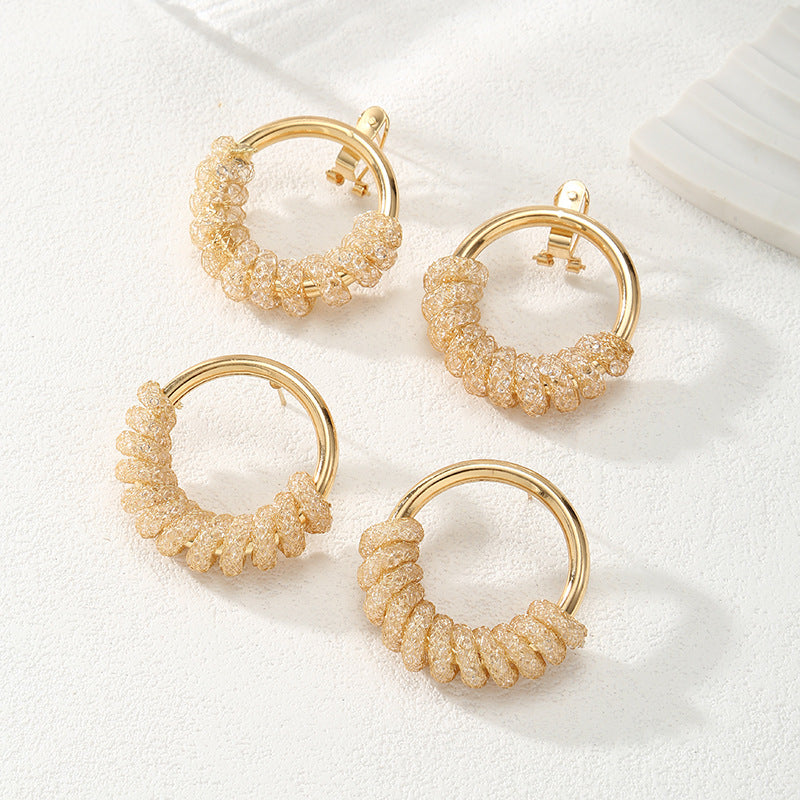 Women's Hanging Earrings with Artistic Spiral Structure Calm Wears-https://detail.1688.com/offer/729783240499.html-Calm Wears-A85-Calm Wears
