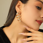Women's Hanging Earrings with Elegant, Curved Design Calm Wears-https://detail.1688.com/offer/762231280423.html-Calm Wears-Silver-Calm Wears