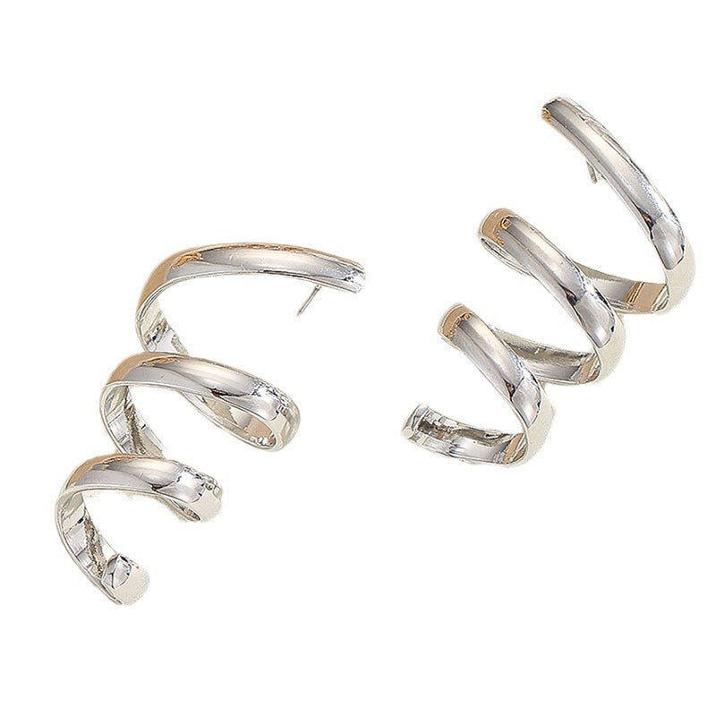 Women's Hanging Earrings with Elegant, Curved Design Calm Wears-https://detail.1688.com/offer/762231280423.html-Calm Wears-Silver-Calm Wears
