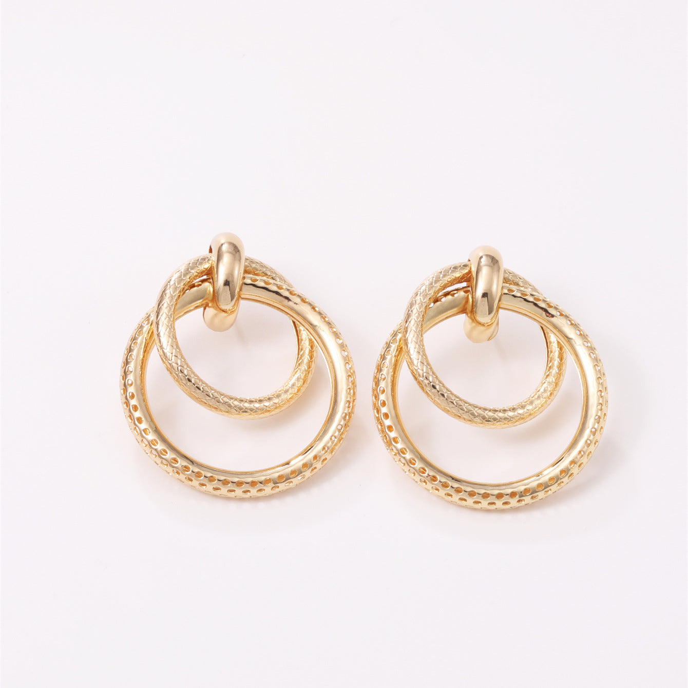 Women's Hanging Earrings with Elegant, Curved Ring Design Calm Wears-https://detail.1688.com/offer/850507767920.html-Calm Wears-Gold-Calm Wears