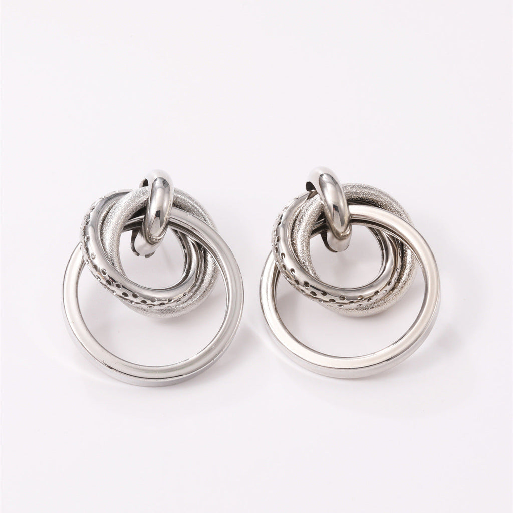 Women's Hanging Earrings with Elegant, Curved Ring Design Calm Wears-https://detail.1688.com/offer/850507767920.html-Calm Wears-Imitation gold-Calm Wears