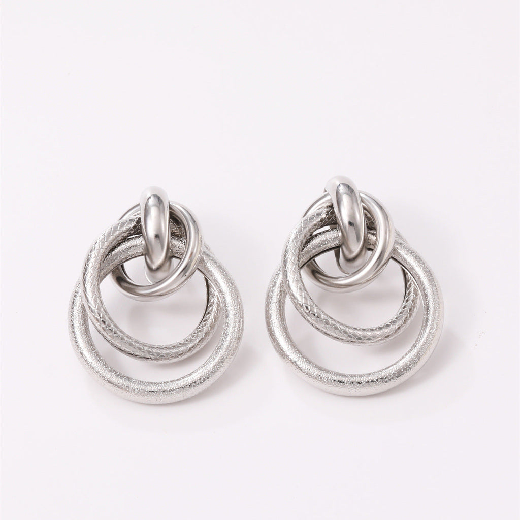 Women's Hanging Earrings with Elegant, Curved Ring Design Calm Wears-https://detail.1688.com/offer/850507767920.html-Calm Wears-Imitation gold-Calm Wears