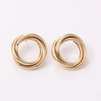Women's Hanging Earrings with Elegant, Curved Ring Design Calm Wears-https://detail.1688.com/offer/850507767920.html-Calm Wears-Imitation gold-Calm Wears