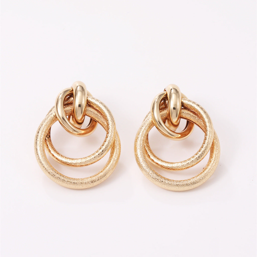 Women's Hanging Earrings with Elegant, Curved Ring Design Calm Wears-https://detail.1688.com/offer/850507767920.html-Calm Wears-Imitation gold-Calm Wears