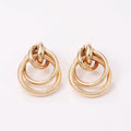 Women's Hanging Earrings with Elegant, Curved Ring Design Calm Wears-https://detail.1688.com/offer/850507767920.html-Calm Wears-Imitation gold-Calm Wears